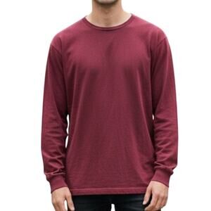 George Men's 2XL Maroon Burgundy Wine Long Sleeve Crew Neck T-Shirt‎ DIY